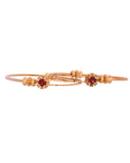 VOJ Set Of 2 Gold Polished Red Stone-Studded Bangles - Distacart