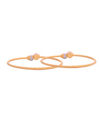 VOJ Set Of 2 Gold Polished Stone-Studded Bangles