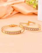 VOJ Set Of 2 Gold Polished Stone Studded Bangles