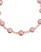 VOJ Rose Gold Polished Pearl Studded Bracelet - Distacart