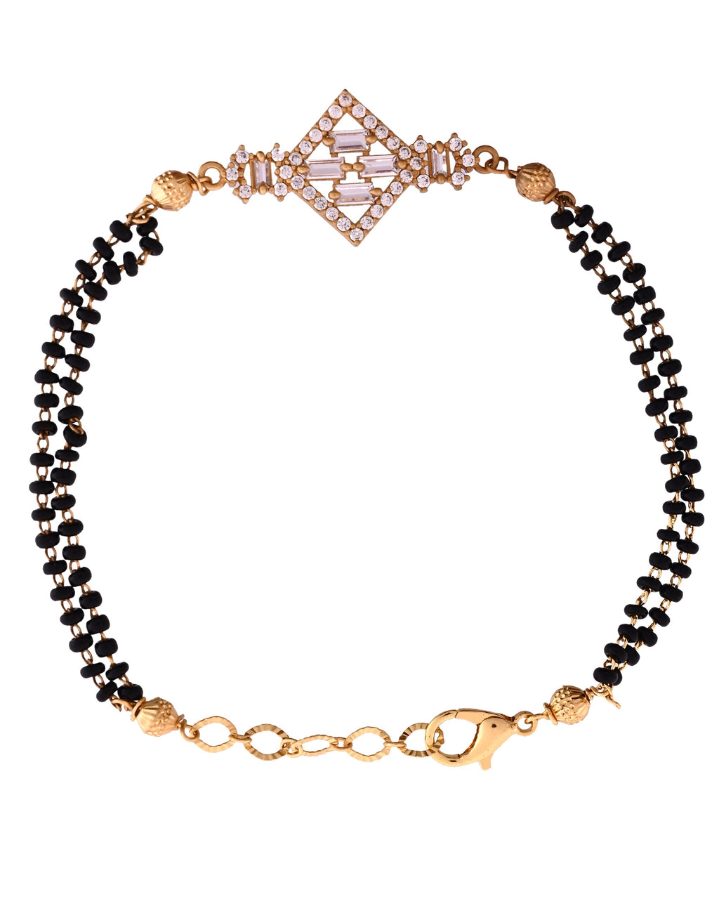 VOJ Gold Polished AD Studded Circular Hand MangalSutra