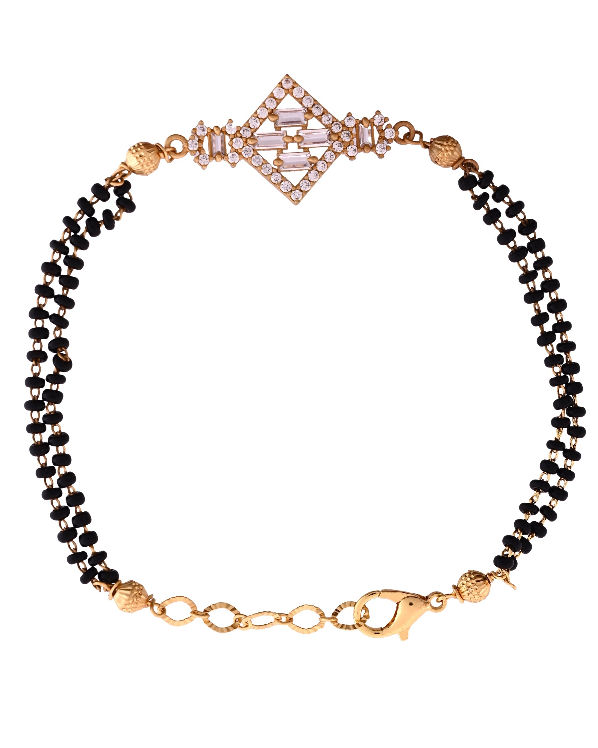 VOJ Gold Polished AD Studded Circular Hand MangalSutra
