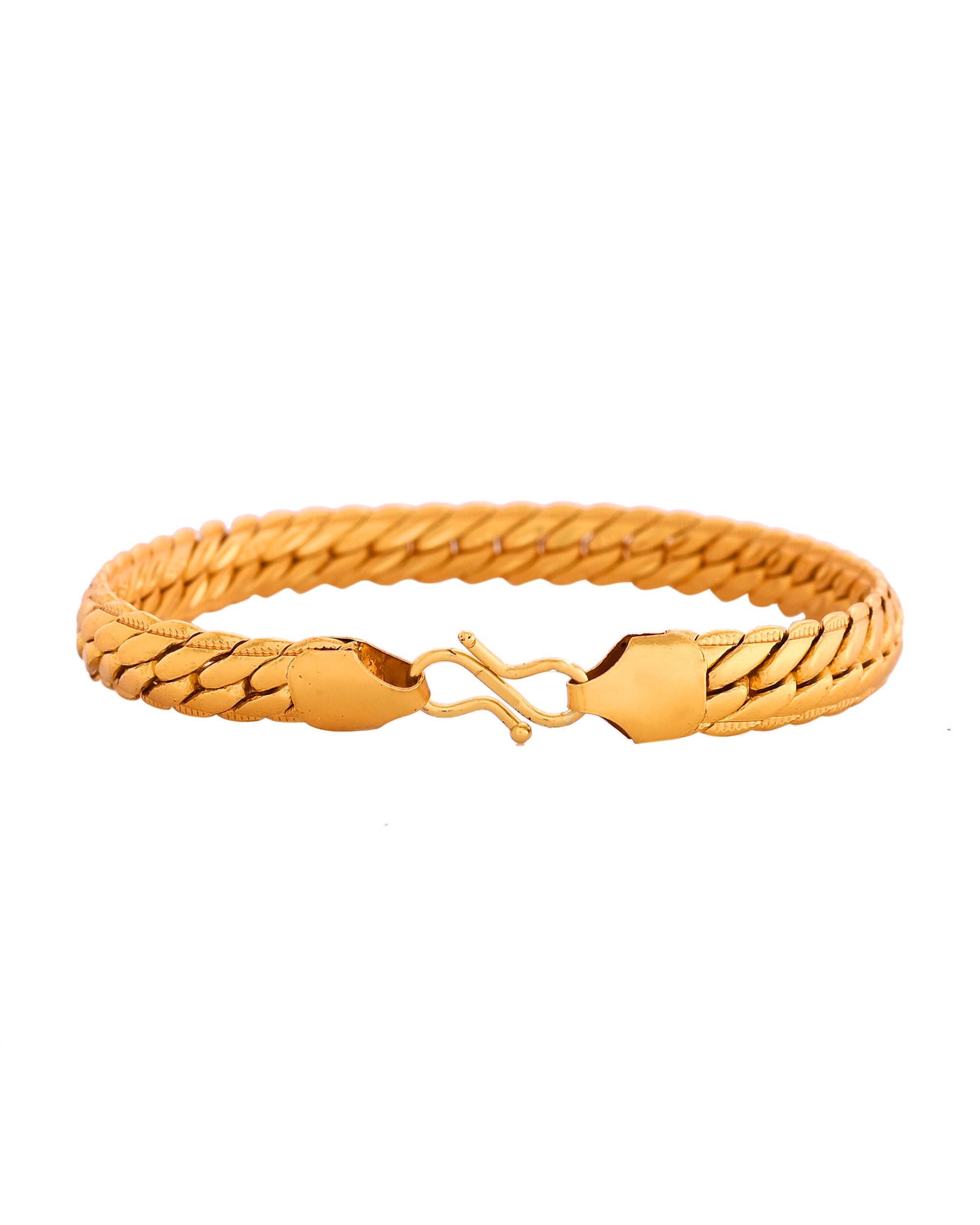VOJ Gold Polished HandCrafted linked Bracelet