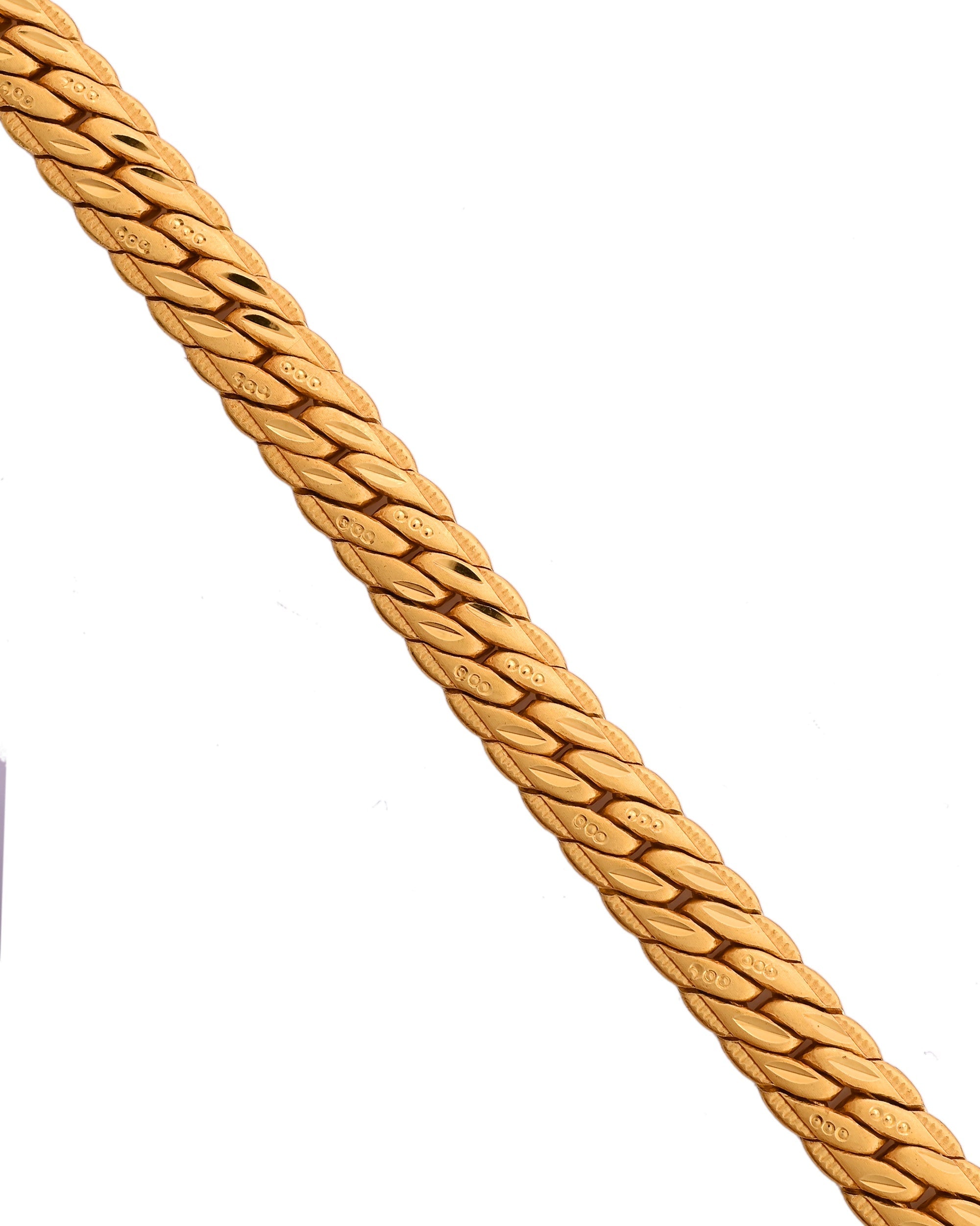 VOJ Gold Polished HandCrafted linked Bracelet