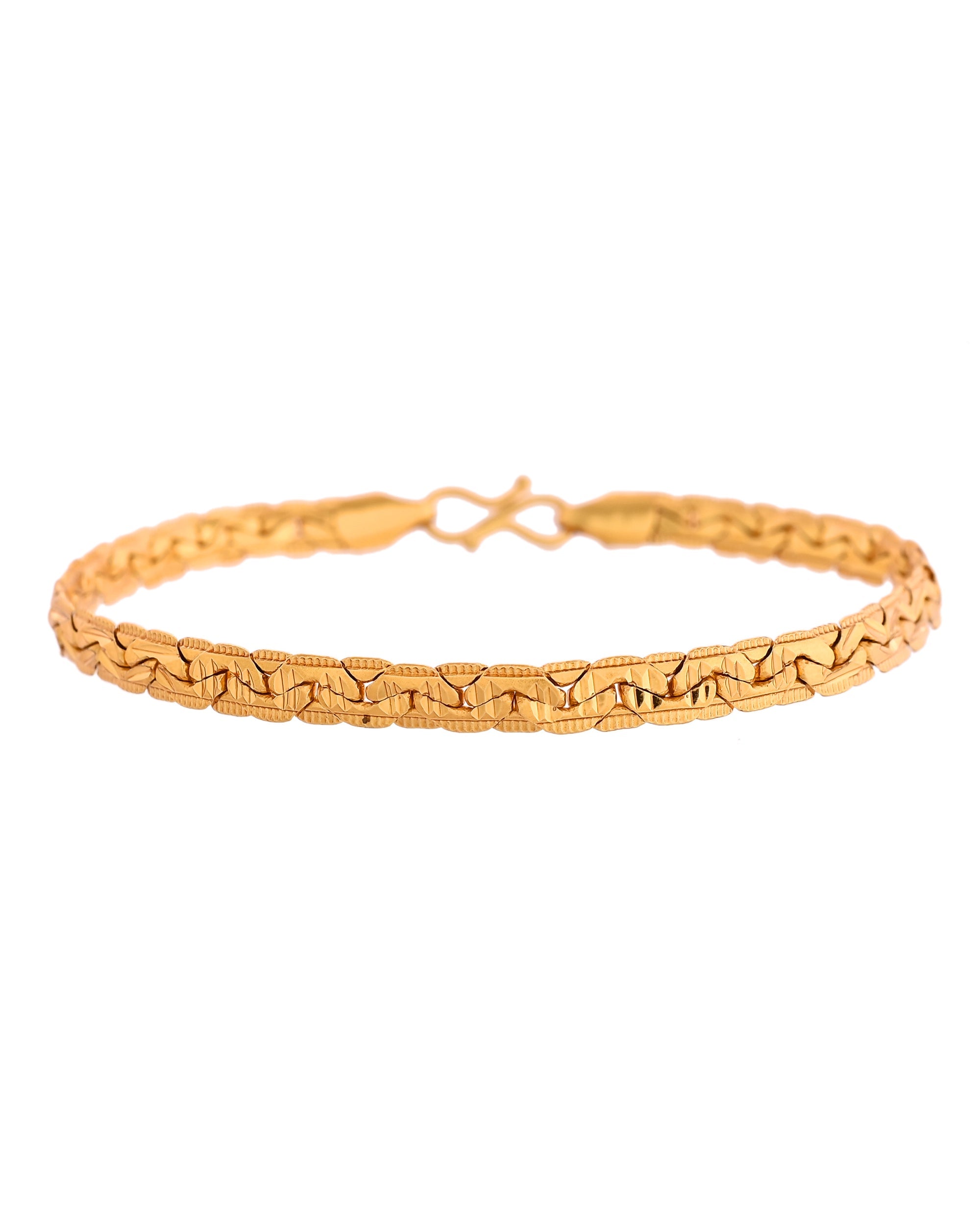 VOJ Gold Polished Designer Handcrafted Bracelet - Distacart