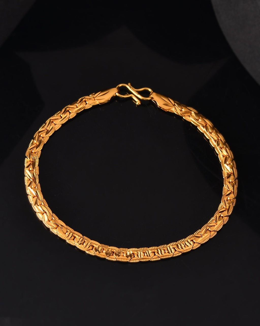VOJ Gold Polished Designer Handcrafted Bracelet - Distacart