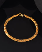 VOJ Gold Polished Designer Handcrafted Bracelet - Distacart
