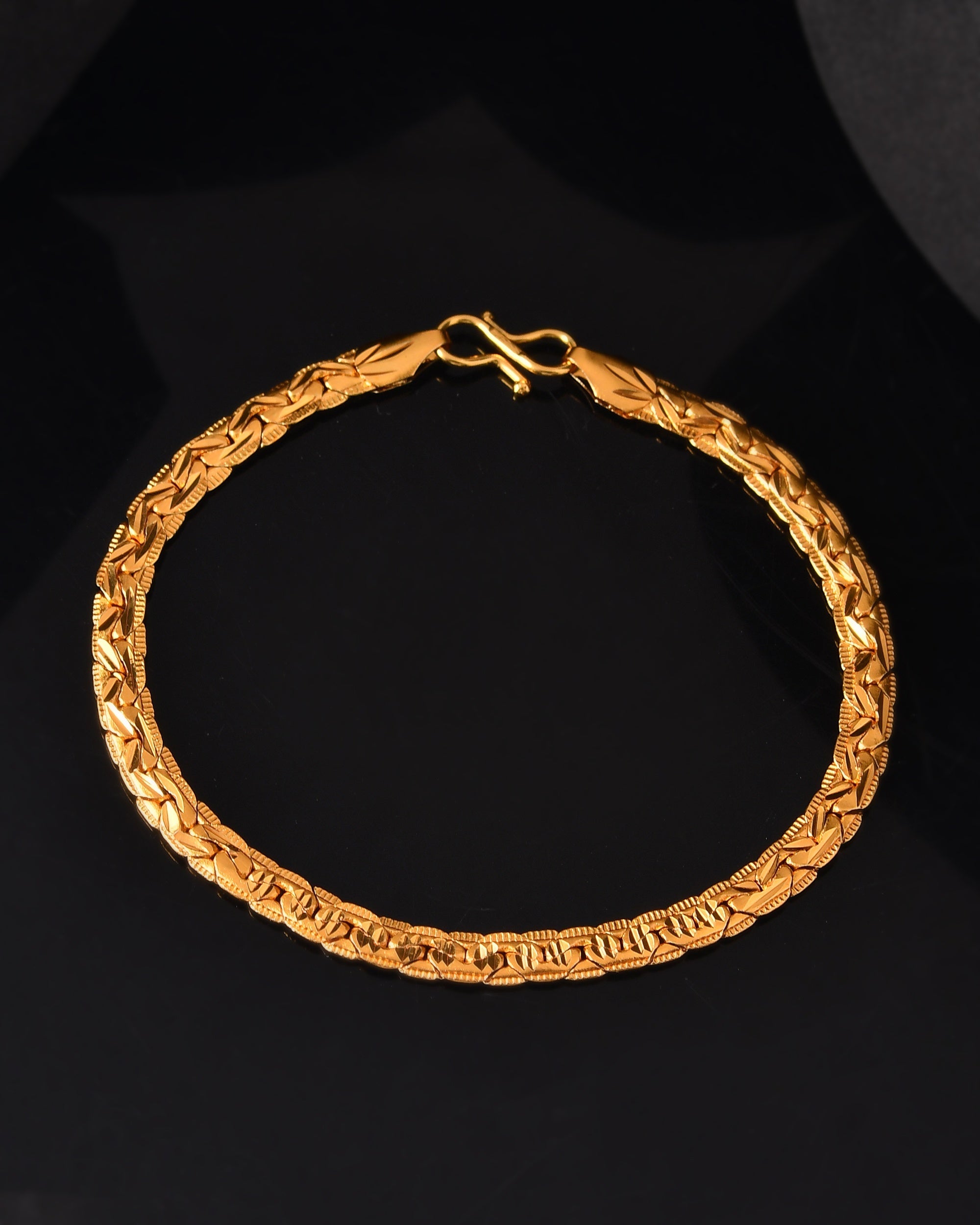 VOJ Gold Polished Designer Handcrafted Bracelet - Distacart