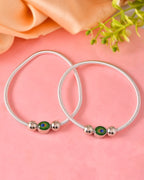 VOJ Set of 2 Silver Plated Elasticated Evil Eye Anklet - Distacart