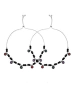 VOJ Set of 2 Stainless Steel Artificial Beads Anklet