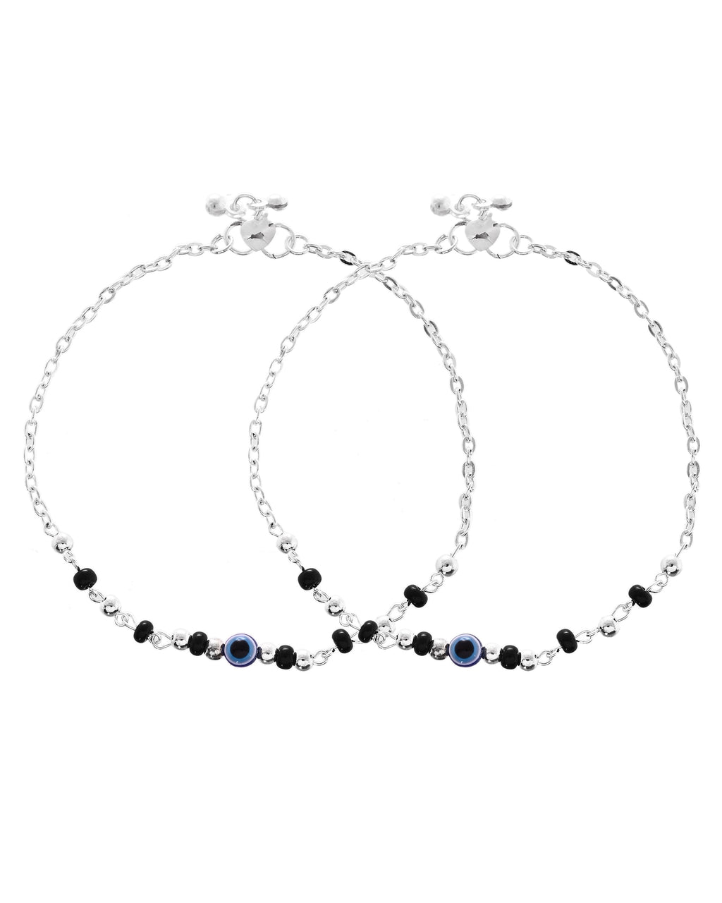 VOJ Set of 2 Stainless Steel Evil Eye Anklet - Distacart