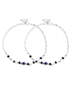 VOJ Set of 2 Stainless Steel Evil Eye Anklet - Distacart