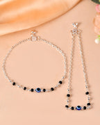 VOJ Set of 2 Stainless Steel Evil Eye Anklet - Distacart