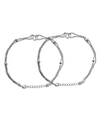 VOJ Set of 2 Stainless Steel Handcrafted Anklet - Distacart