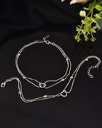 VOJ Set of 2 Stainless Steel Handcrafted Anklet - Distacart