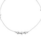 VOJ Set of 2 Silver Tone Handcrafted Stainless Steel Anklet