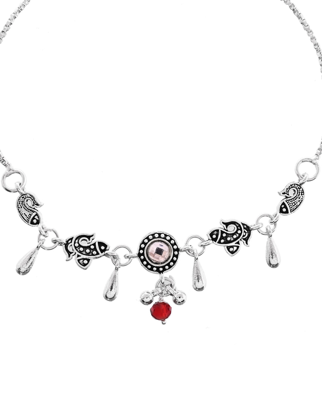 VOJ Set of 2 Silver Toned Fish Designed Anklet