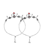 VOJ Set of 2 Silver Toned Fish Designed Anklet
