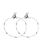 VOJ Set of 2 Silver Toned Handcrafted Designer Anklet - Distacart