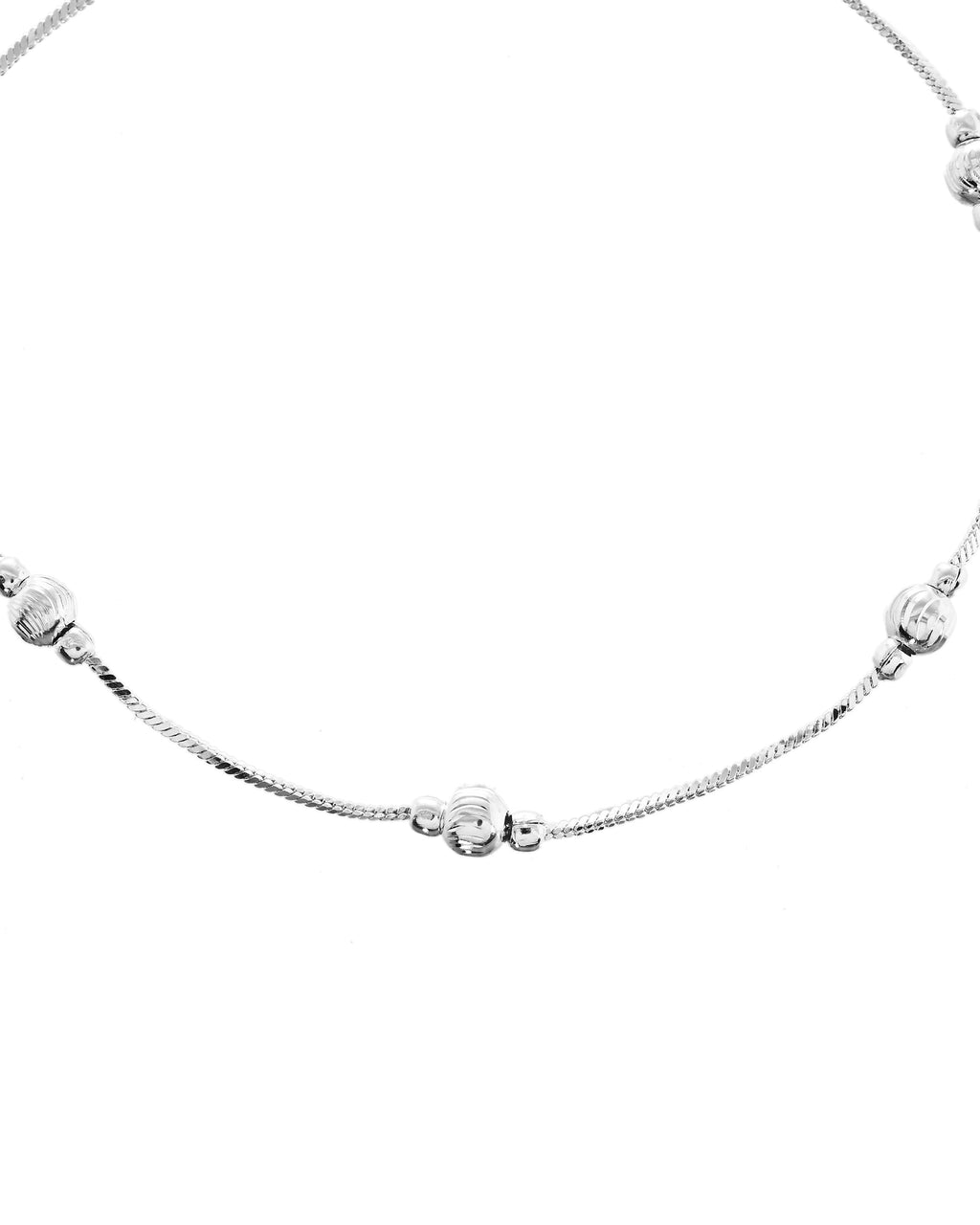 VOJ Set of 2 Silver Toned Handcrafted Designer Anklet - Distacart