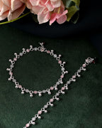 VOJ Set of 2 Silver Plated Floral Designed Meenakari Anklet - Distacart
