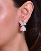 VOJ Multi Color Butterfly Contemporary Jhumka Earrings - Distacart
