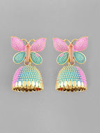 VOJ Multi Color Butterfly Contemporary Jhumka Earrings - Distacart