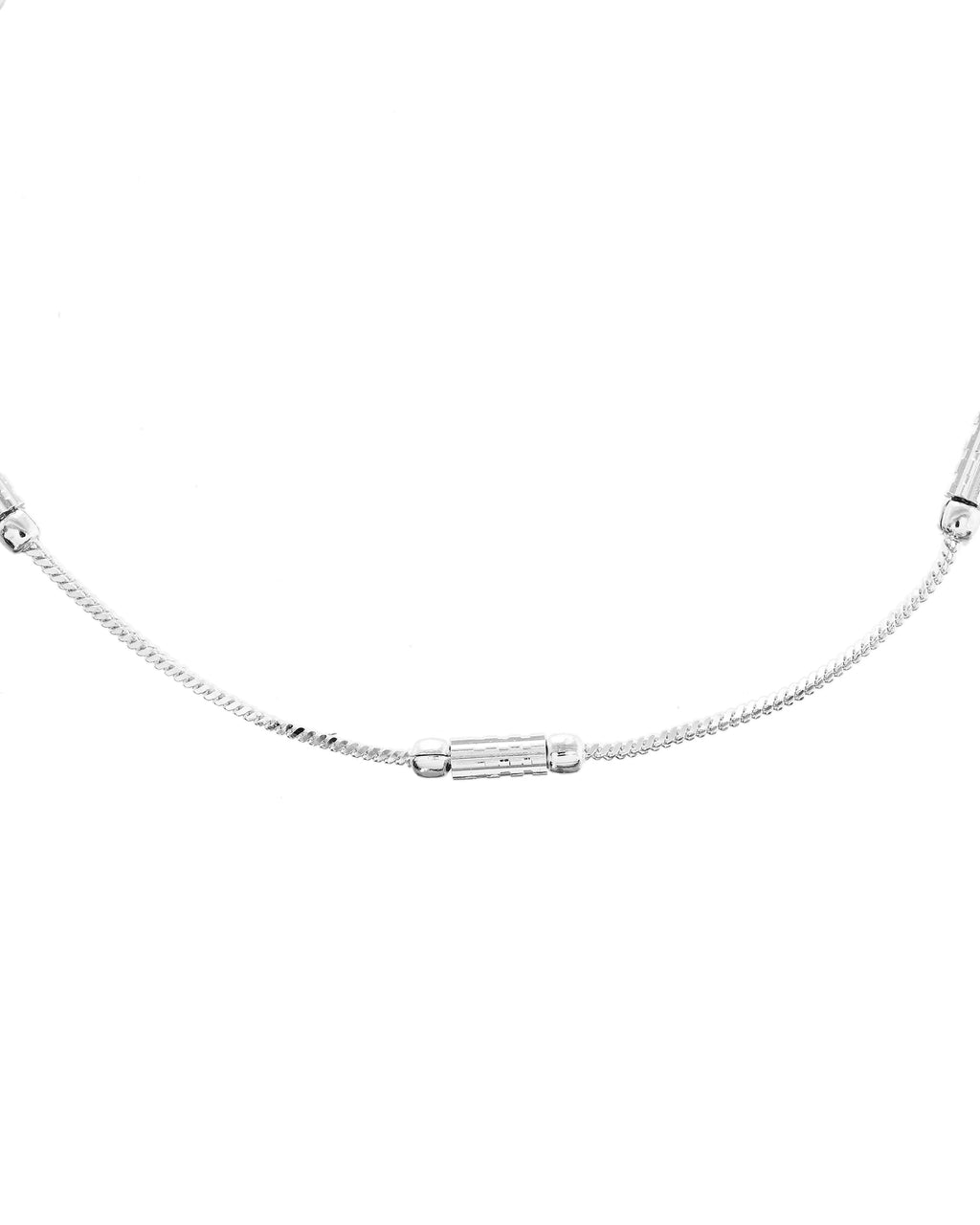 VOJ Set of 2 Silver Plated Pipe Shaped Handcrafted Anklet
