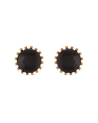 VOJ Gold Polished Stainless Steel Black Pearl Studded Chain Set