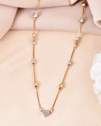VOJ Stainless Steel Hand Crafted Rose Gold Polished Beaded Chain