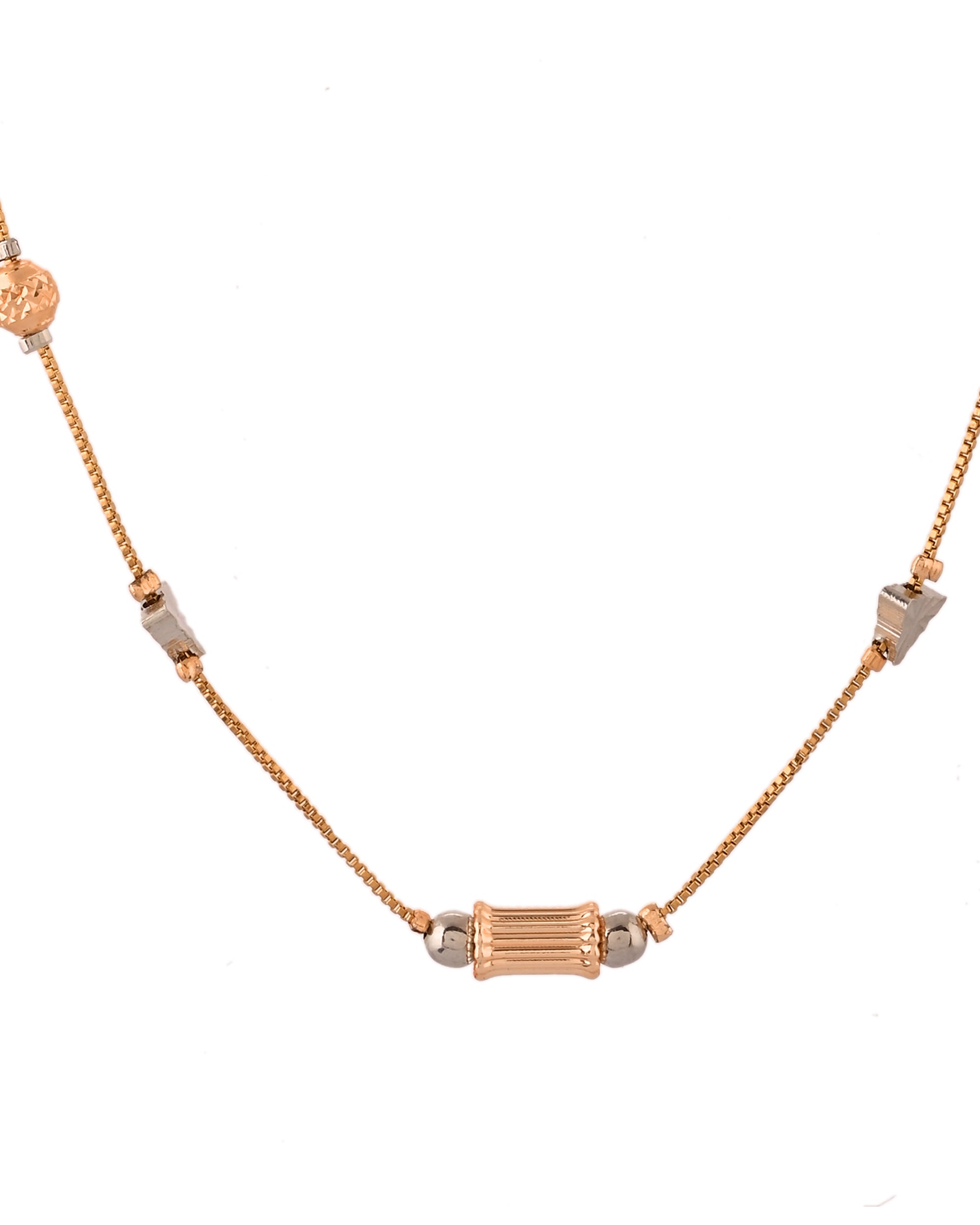 VOJ Stainless Steel Hand Crafted Rose Gold Polished Chain With Beads - Distacart
