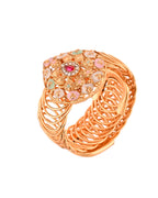 VOJ Stainless Steel Gold Polished Kundan Studded Wraparound Bracelet - Distacart