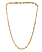 VOJ Men's Gold Polished Stainless Steel Biscuit Chain With Hand Crafted Design - Distacart