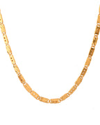 VOJ Men's Gold Polished Stainless Steel With Hand Crafted Design Biscuit Chain - Distacart