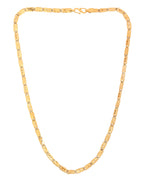 VOJ Men's Gold Polished Stainless Steel Biscuit Chain With Hand Crafted Design - Distacart