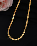 VOJ Men's Gold Polished Stainless Steel Biscuit Chain With Hand Crafted Design - Distacart