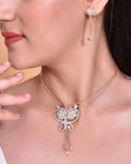 VOJ Rose Gold-Polished Butterfly Design Pendant Set