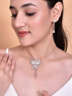 VOJ Rose Gold-Polished Butterfly Design Pendant Set