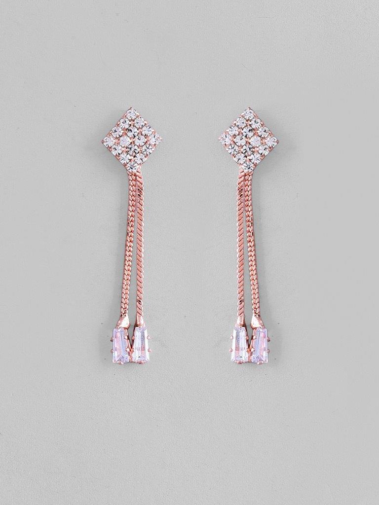 VOJ Rose Gold-Polished Butterfly Design Pendant Set