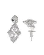 VOJ Silver Plated AD Stone Studded Hand Crafted Jewellery Set