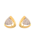 VOJ Gold Polished CZ Stone Studded Geometrical Jewellery Set
