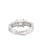 VOJ Silver Plated Cubic Zirconia Studded Finger Ring