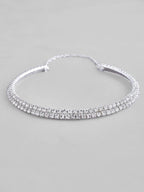 VOJ Silver Plated Choker Two Layer Necklace