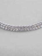VOJ Silver Plated Choker Two Layer Necklace