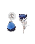VOJ Silver Plated Blue Stone Studded Necklace Set