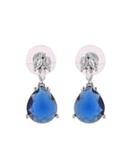 VOJ Silver Plated Blue Stone Studded Necklace Set