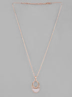 VOJ Rose Gold-Polished Oval Pandent Chain