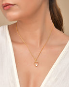 VOJ Gold Polished Stainless Steel Chain With Stone Studded Pendant - Distacart