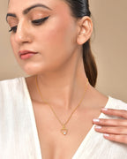 VOJ Gold Polished Stainless Steel Chain With Stone Studded Pendant - Distacart