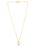 VOJ Gold Polished Stainless Steel Chain With Stone Studded Pendant - Distacart